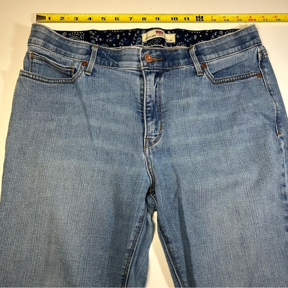 Levi's 525 Perfect Waist Straight Leg Women's 14 S/C Light Blue Denim Jeans - Picture 2 of 13